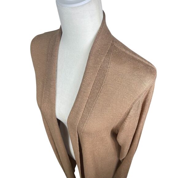 Banana Republic Linen Blend Long Line Cardigan Minimalist Quiet Luxury Sz Medium - Picture 4 of 11